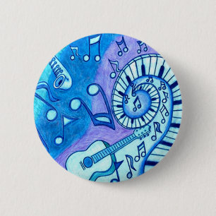 Blues 6 Cm Round Badge