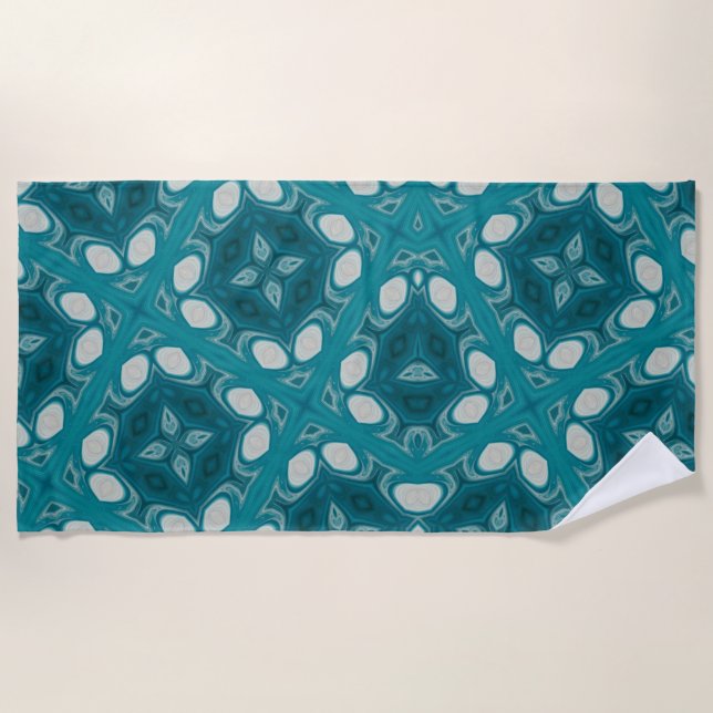 Blues Abstract Beach Towel (Front)
