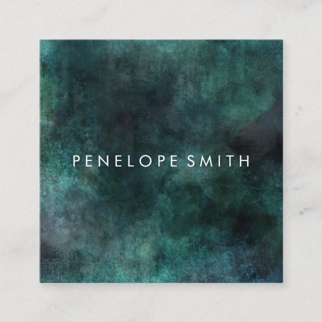 Blues Abstract Beauty Stylist  Square Business Card (Front)