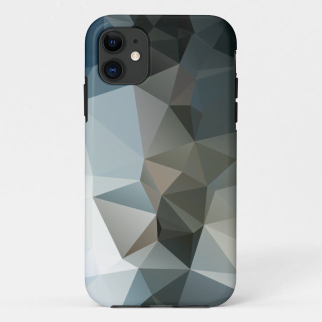 Blues and Blacks Abstract Pyramid Art Case-Mate iP iPhone Case (Back)