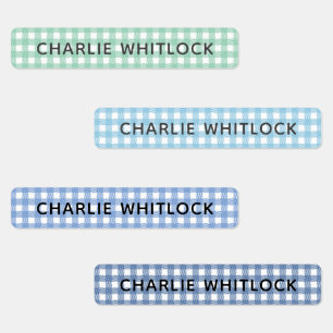 Blues and Greens Gingham Plaid Primary School