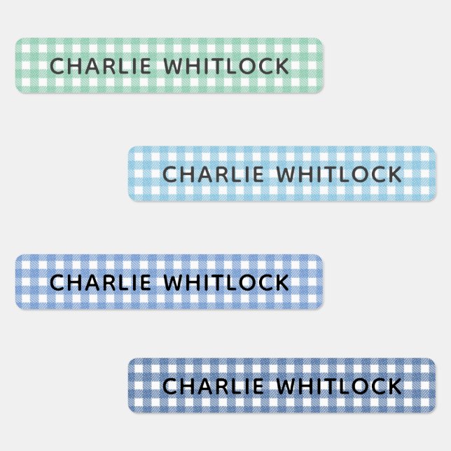 Blues and Greens Gingham Plaid Primary School (Group)