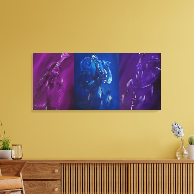 Blues Band Trio Canvas Print (Insitu(LivingRoom))