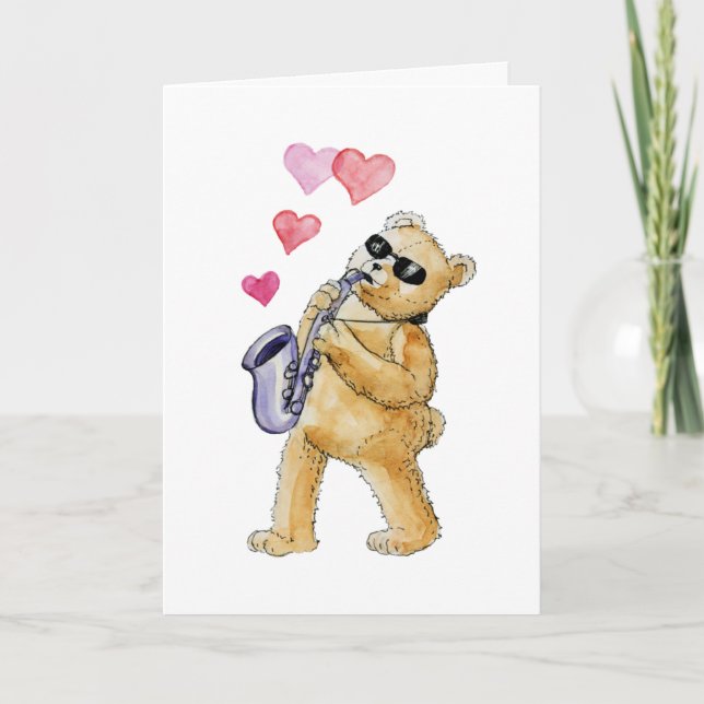 Blues bear holiday card (Front)