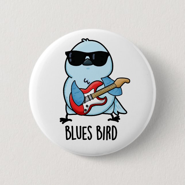 Blues Bird Funny Bluebird Pun  6 Cm Round Badge (Front)