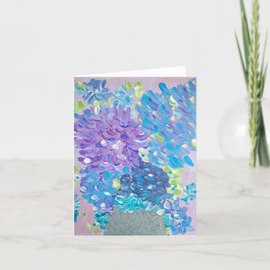 Blues Blossom Floral Note Card
