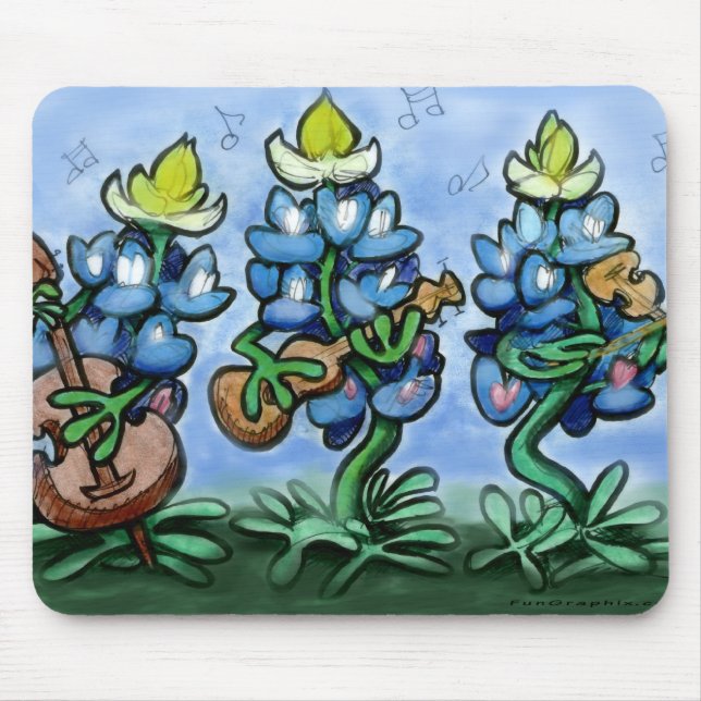 Blues Bonnets Mouse Mat (Front)