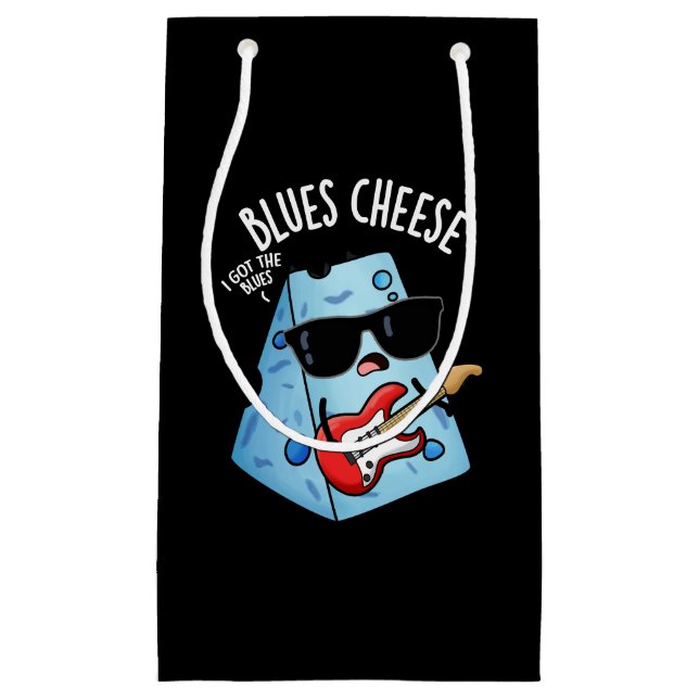 Blues Cheese Funny Food Pun Dark BG Small Gift Bag (Front)