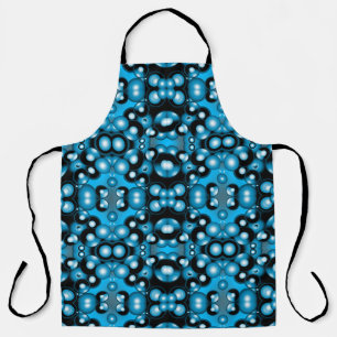 Blues Concentric Circle Orbital Abstract Art Apron