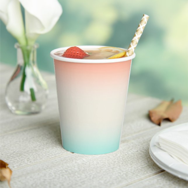 Blues Coral Linen Blends  Paper Cups (Insitu)