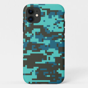 Blues Digital Camo Pattern iPhone 11 Case