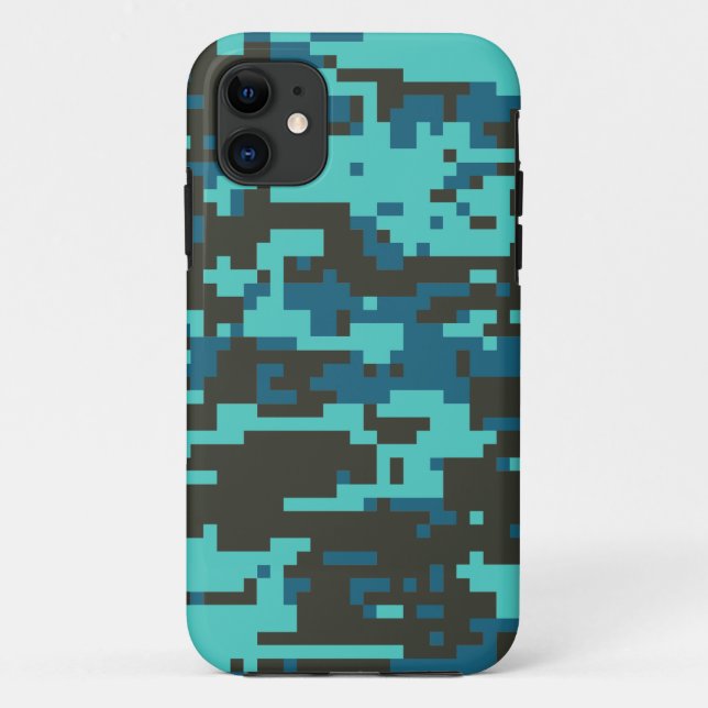 Blues Digital Camo Pattern Case-Mate iPhone Case (Back)
