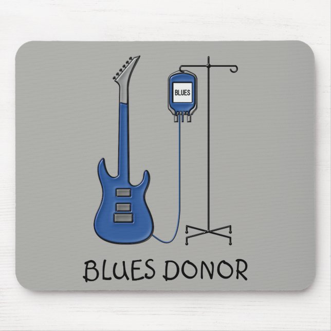 Blues Donor Guitar Mouse Mat (Front)