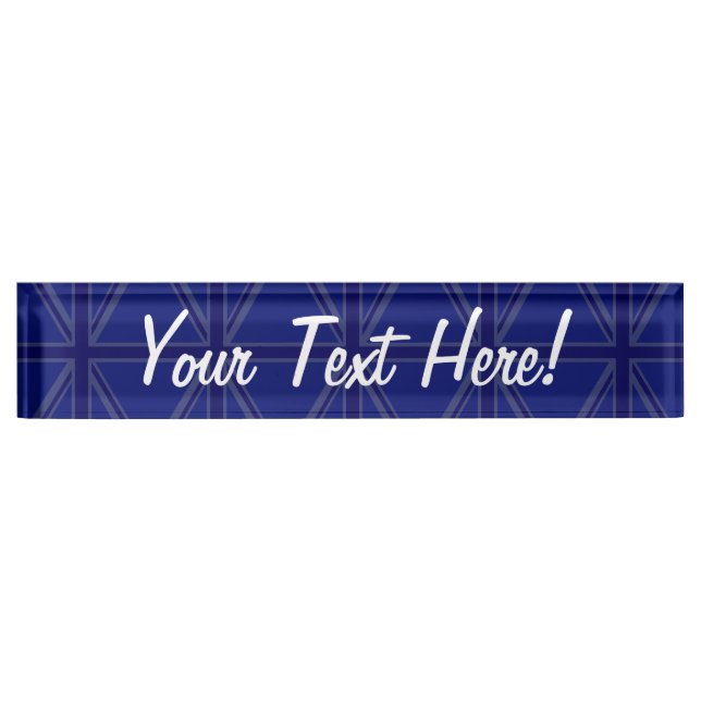 Blues for a Union Jack British Flag Nameplate (Front)