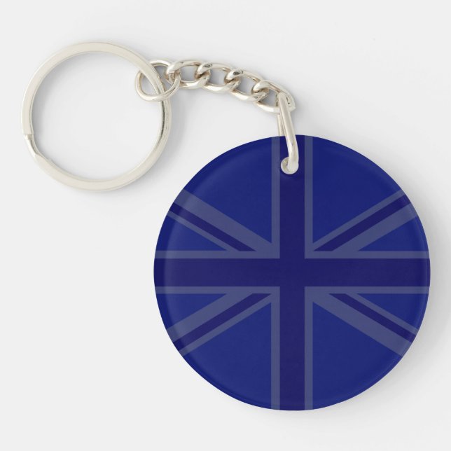 Blues for a Union Jack British Flag To Customise Key Ring (Front)