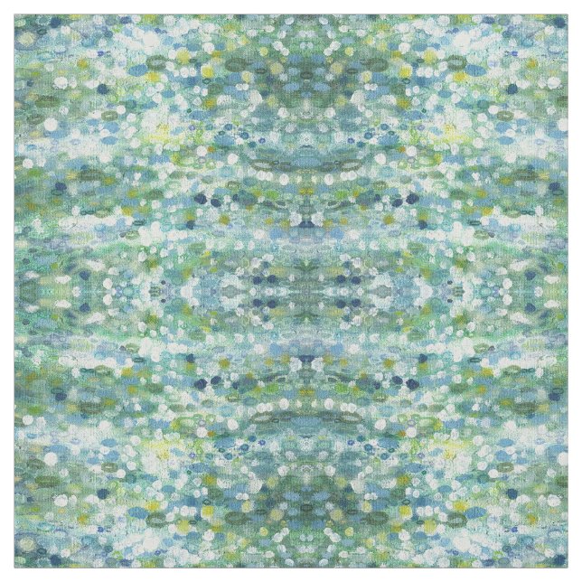 Blues, Green, Yellow & Cream Fabric 'Clearwater' (Swatch)