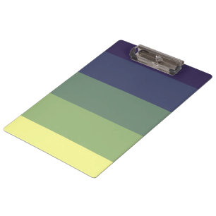 Blues + Greens Colour Block Stripe Clipboard