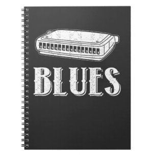 Blues Harmonica Gift - Retro Graphic Notebook