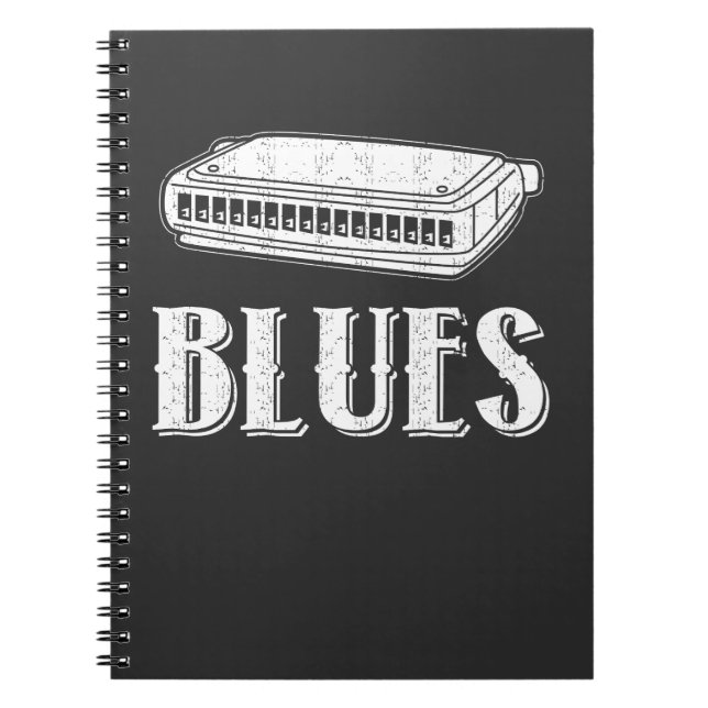 Blues Harmonica Gift - Retro Graphic Notebook (Front)