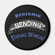 Blues harmonica player bending humour musician