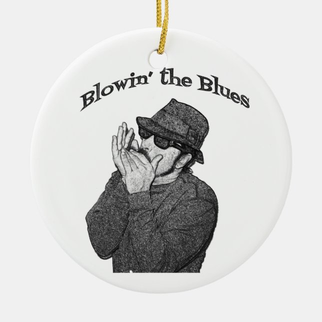 Blues Harp Christmas Ornament (Front)