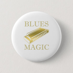 Blues Magic Instrument Harmonica Music Sound Gift 6 Cm Round Badge