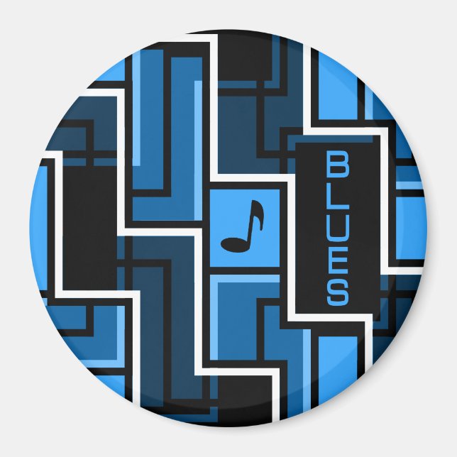 Blues magnet, large magnet (Front)