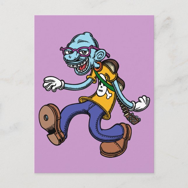 Blues Man Walking Postcard (Front)