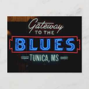Blues Music Sign Tunica Mississippi Postcard