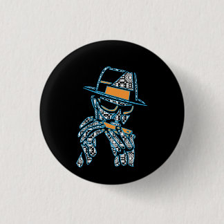 blues musician 3 cm round badge