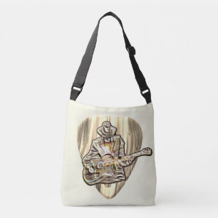 Blues Musician behind Pick - Feel the music Crossbody Bag