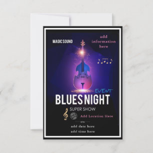 Blues Night Invitation Flat Card