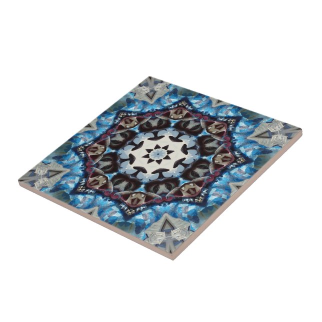 Blues Octagon Kaleidoscope Tile (Side)