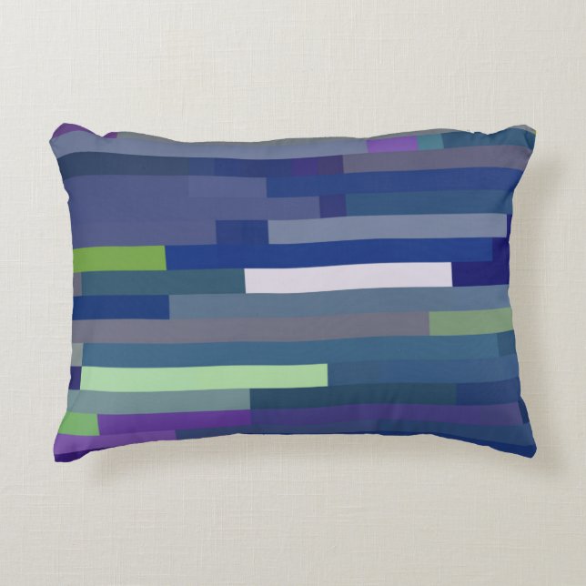Blues Palette Colour Bricks Pattern Decorative Cushion (Front)