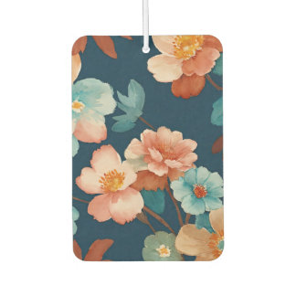 blues, peach and rust farmhouse floral car air freshener