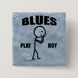 Blues Play Boy 15 Cm Square Badge
