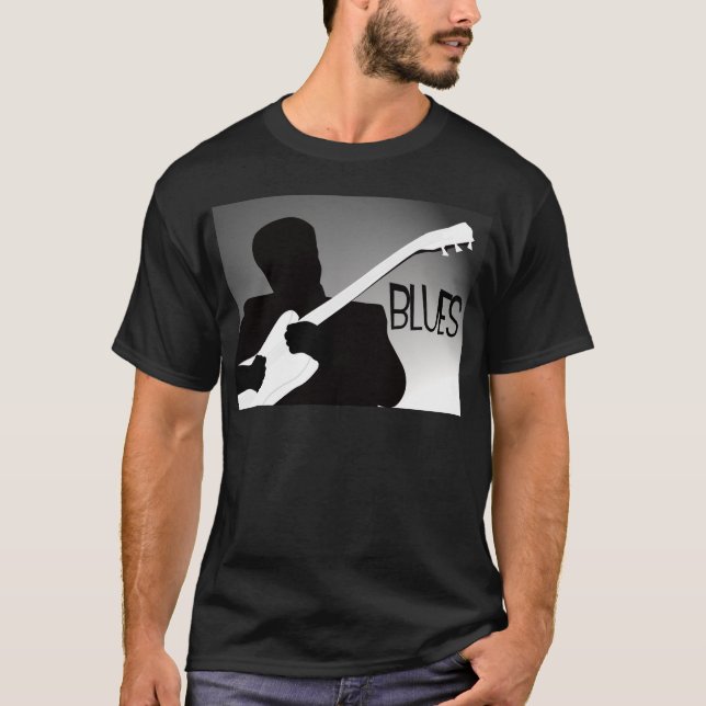 Blues player's silhouette with a spotlight T-Shirt (Front)