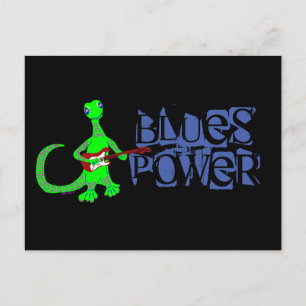 Blues Power Lizard Guitar Player Postcard
