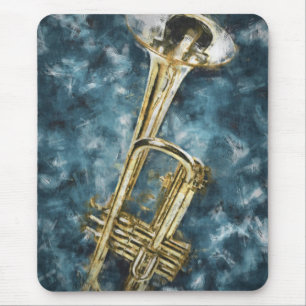 Blues Trumpet Mouse Mat