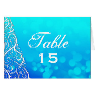 Blues Winter Flourishes Table Number Card