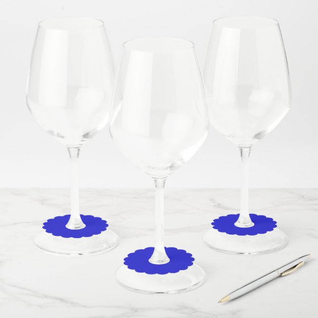 Bluest Blue Scalloped Wine Glass Tag (Set)