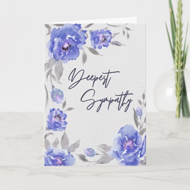 Bluest Poppies – Deepest Sympathy Card (Front)
