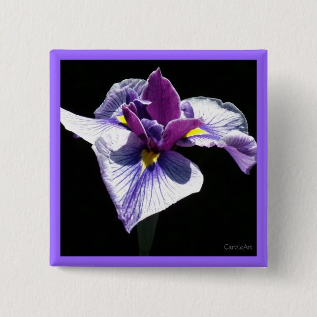 Bluest Purple Iris 15 Cm Square Badge (Front)