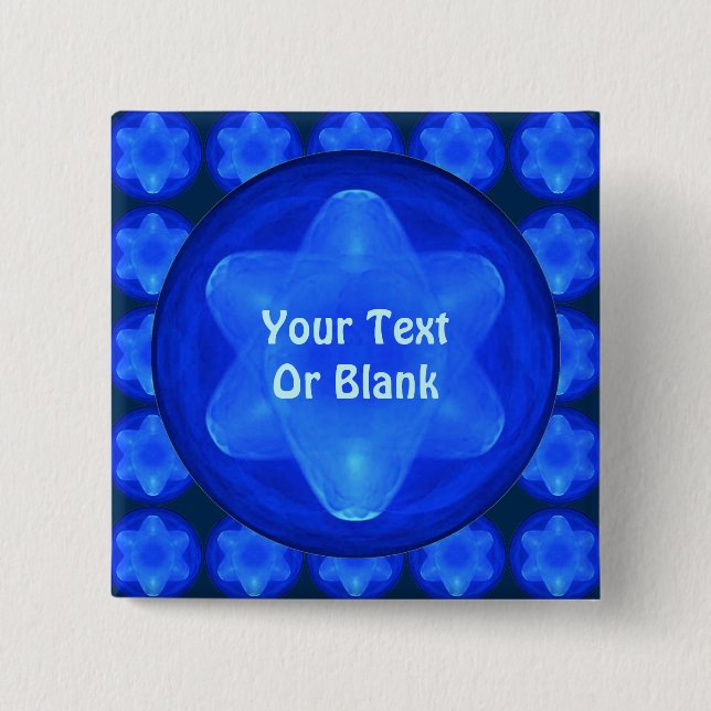 Bluestar Fractal 15 Cm Square Badge (Front)