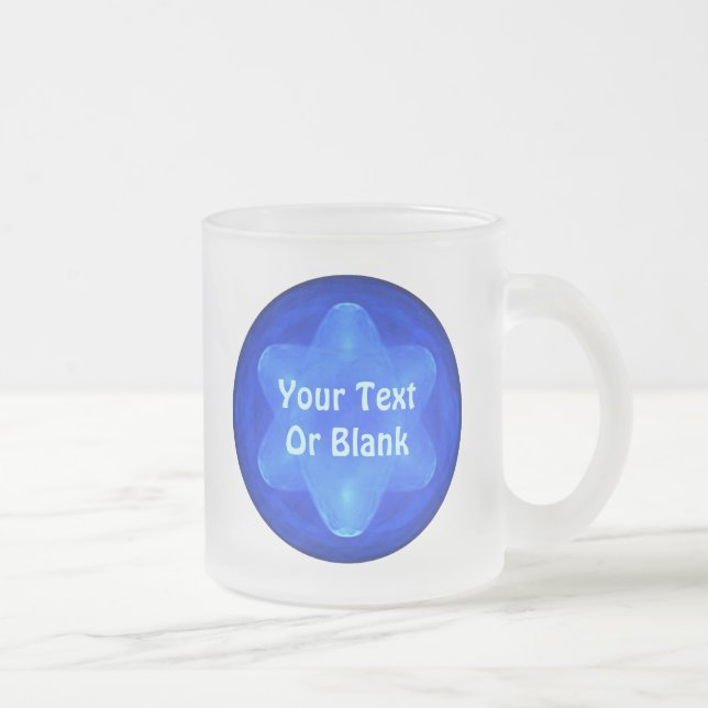 Bluestar Fractal Frosted Glass Coffee Mug (Right)