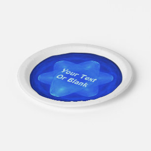 Bluestar Fractal Paper Plate