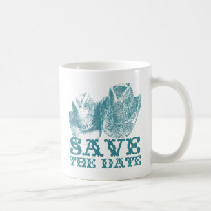 Bluestone Teal Western Horse Ranch Farm Wedding Coffee Mug