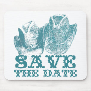 Bluestone Teal Western Horse Ranch Farm Wedding Mouse Mat