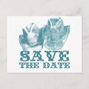 Bluestone Teal Western Horse Ranch Farm Wedding Postcard