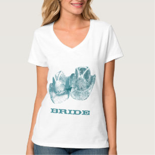 Bluestone Teal Western Horse Ranch Farm Wedding T-Shirt